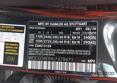 2020 Mercedes-Benz Glc 300 4Matic z USA, uszkodzony, nr VIN WDC0G8EB4LF678671